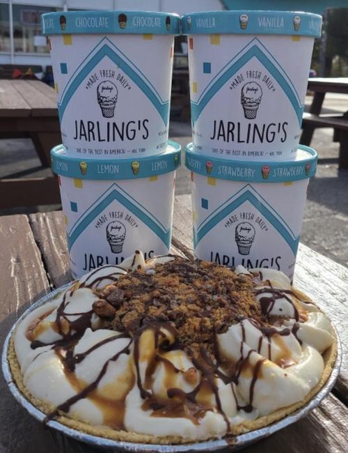 Frozen Pie & Pick 4 Combo - one pie & choice of quarts, sundae toppings, and cookie sandwiches